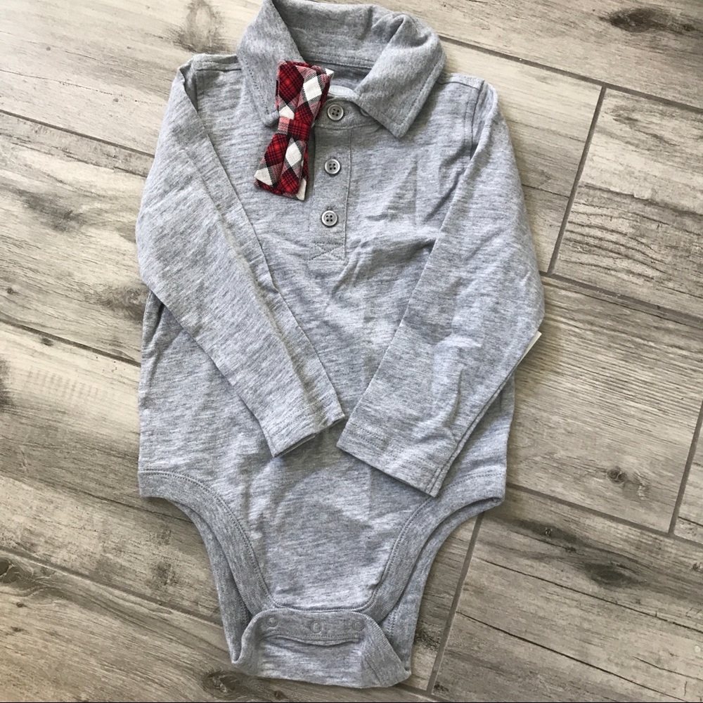 Old navy collared onesie with bow tie 18-24m